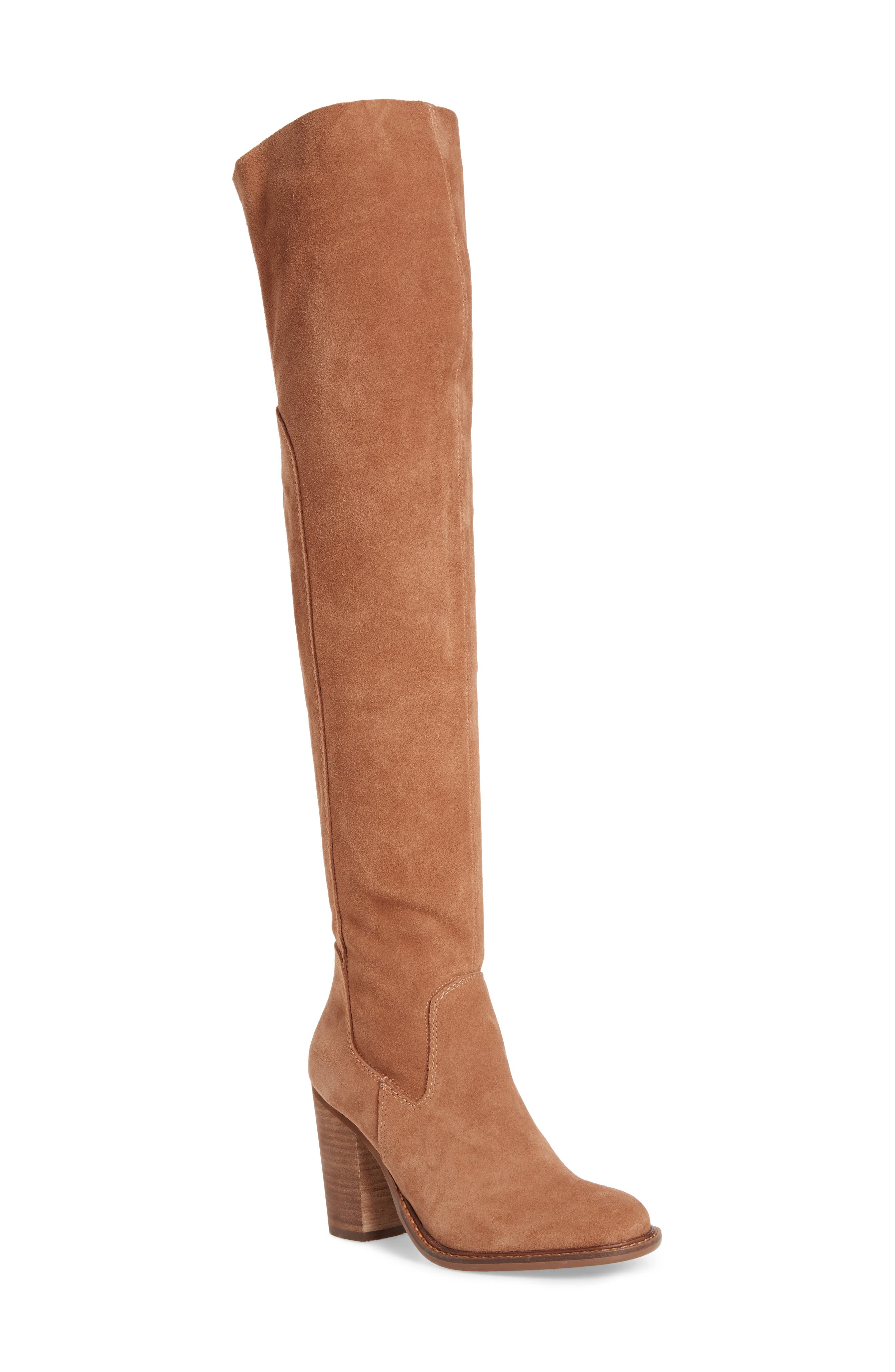 Spot On F5R0202 Ladies Knee High Boots In Brown R10A 